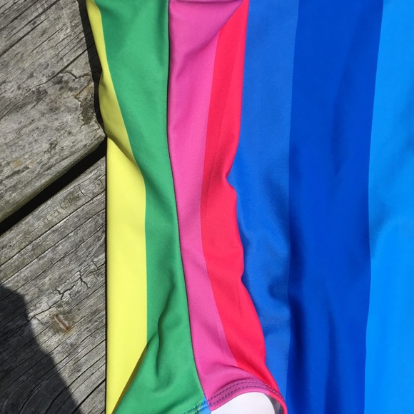 Stripe scoop rainbow one piece L Forever 21 - Picture 7 of 8